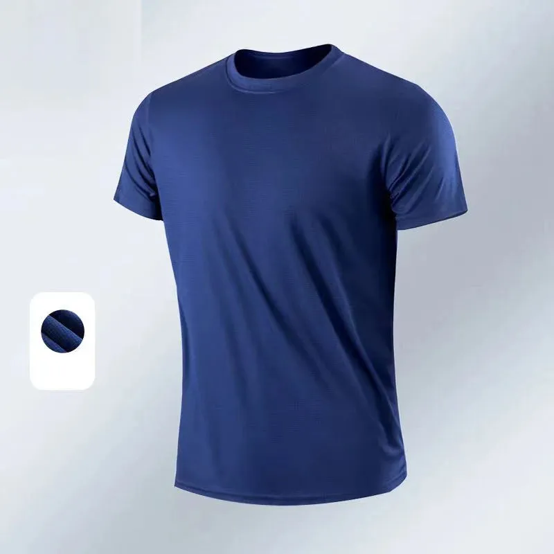 Aidase Men's Quick Dry Short Sleeve Gym Running Moisture Wicking Round Neck T-Shirt Training Exercise Gym Sport Shirt Tops