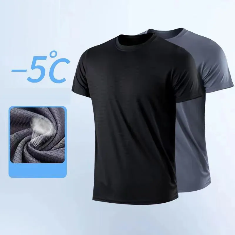 Aidase Men's Quick Dry Short Sleeve Gym Running Moisture Wicking Round Neck T-Shirt Training Exercise Gym Sport Shirt Tops