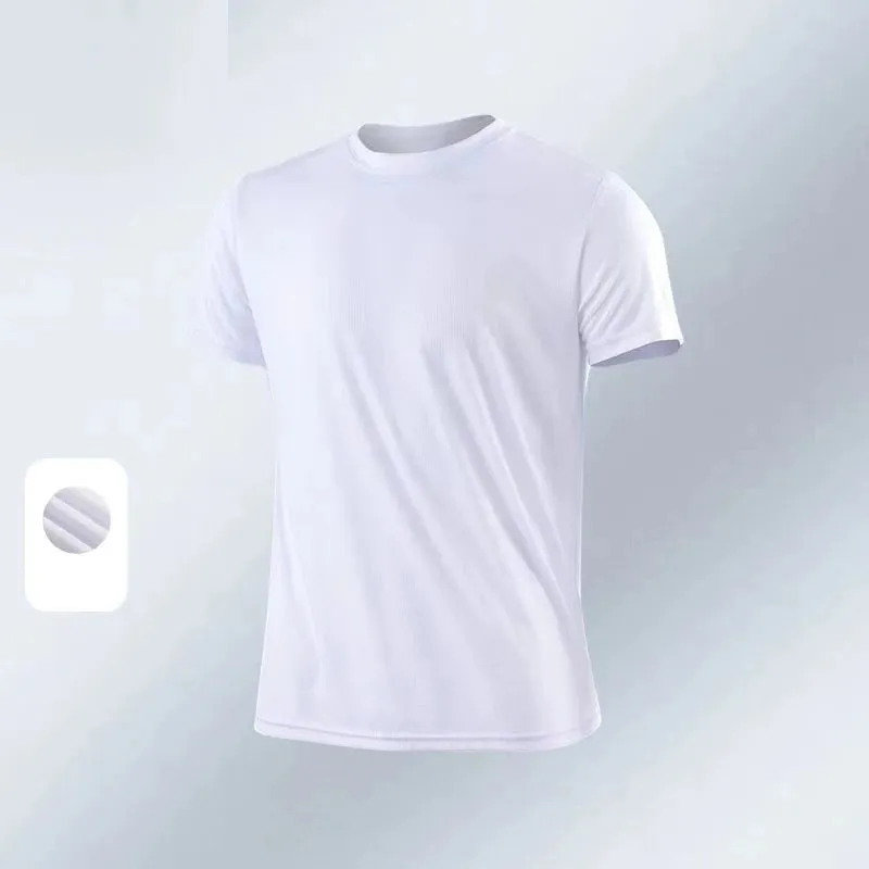 Aidase Men's Quick Dry Short Sleeve Gym Running Moisture Wicking Round Neck T-Shirt Training Exercise Gym Sport Shirt Tops
