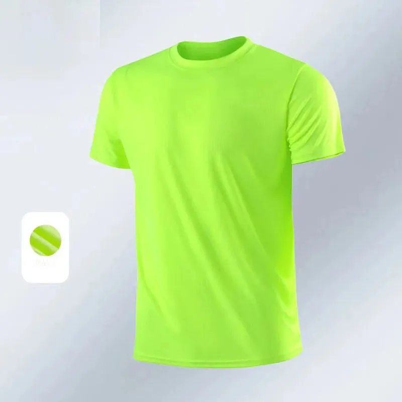 Aidase Men's Quick Dry Short Sleeve Gym Running Moisture Wicking Round Neck T-Shirt Training Exercise Gym Sport Shirt Tops