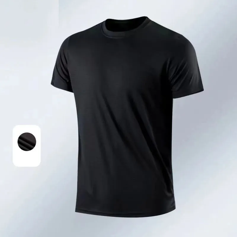 Aidase Men's Quick Dry Short Sleeve Gym Running Moisture Wicking Round Neck T-Shirt Training Exercise Gym Sport Shirt Tops