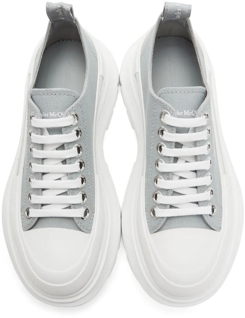 Alexander McQueen SSENSE Exclusive Grey Tread Slick Platform Low Sneakers