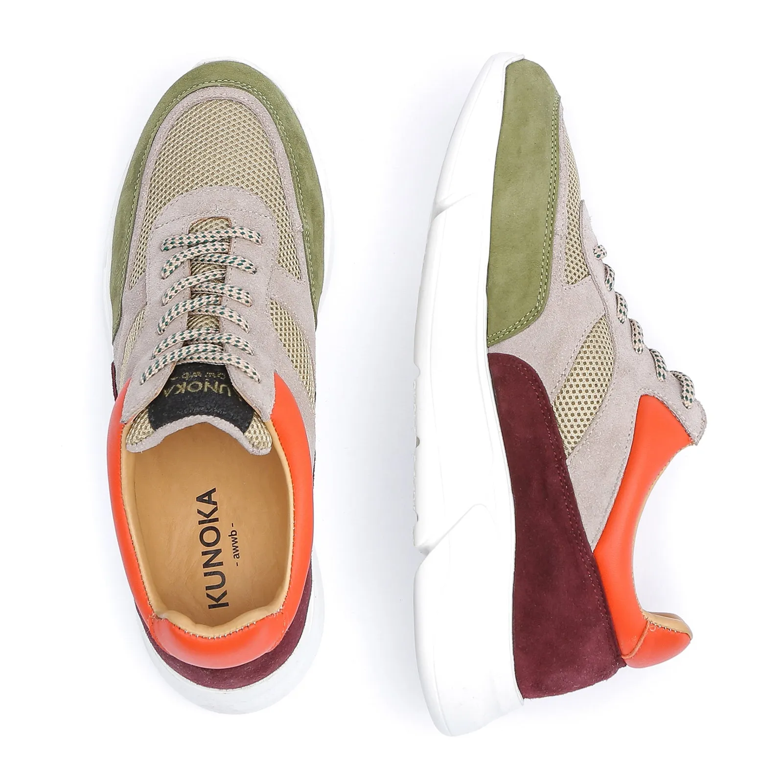 ARI platform sneaker - burgundy red back