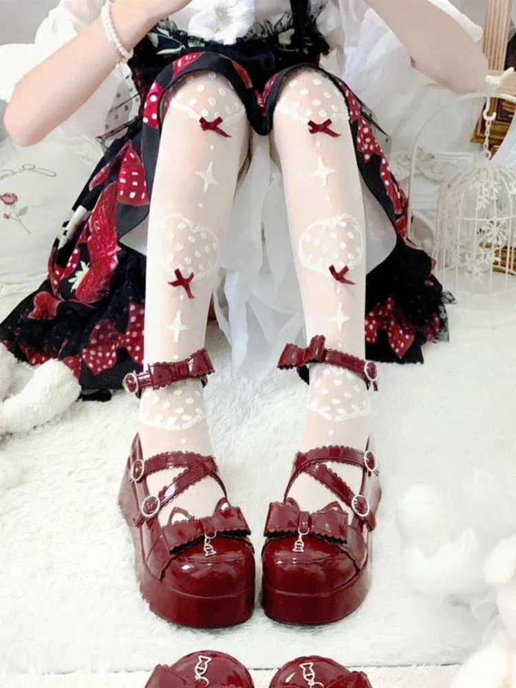 binfenxie  - Lolita Gothic Sandals Women Bow Japanese Style Cute Mary Janes Platform Shoes Buckle Design Round Toe Chic Casual Shoes 2022 New