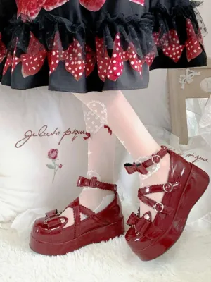 binfenxie  - Lolita Gothic Sandals Women Bow Japanese Style Cute Mary Janes Platform Shoes Buckle Design Round Toe Chic Casual Shoes 2022 New