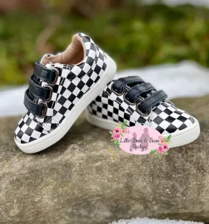 Black and White Checkered Tennis Shoes