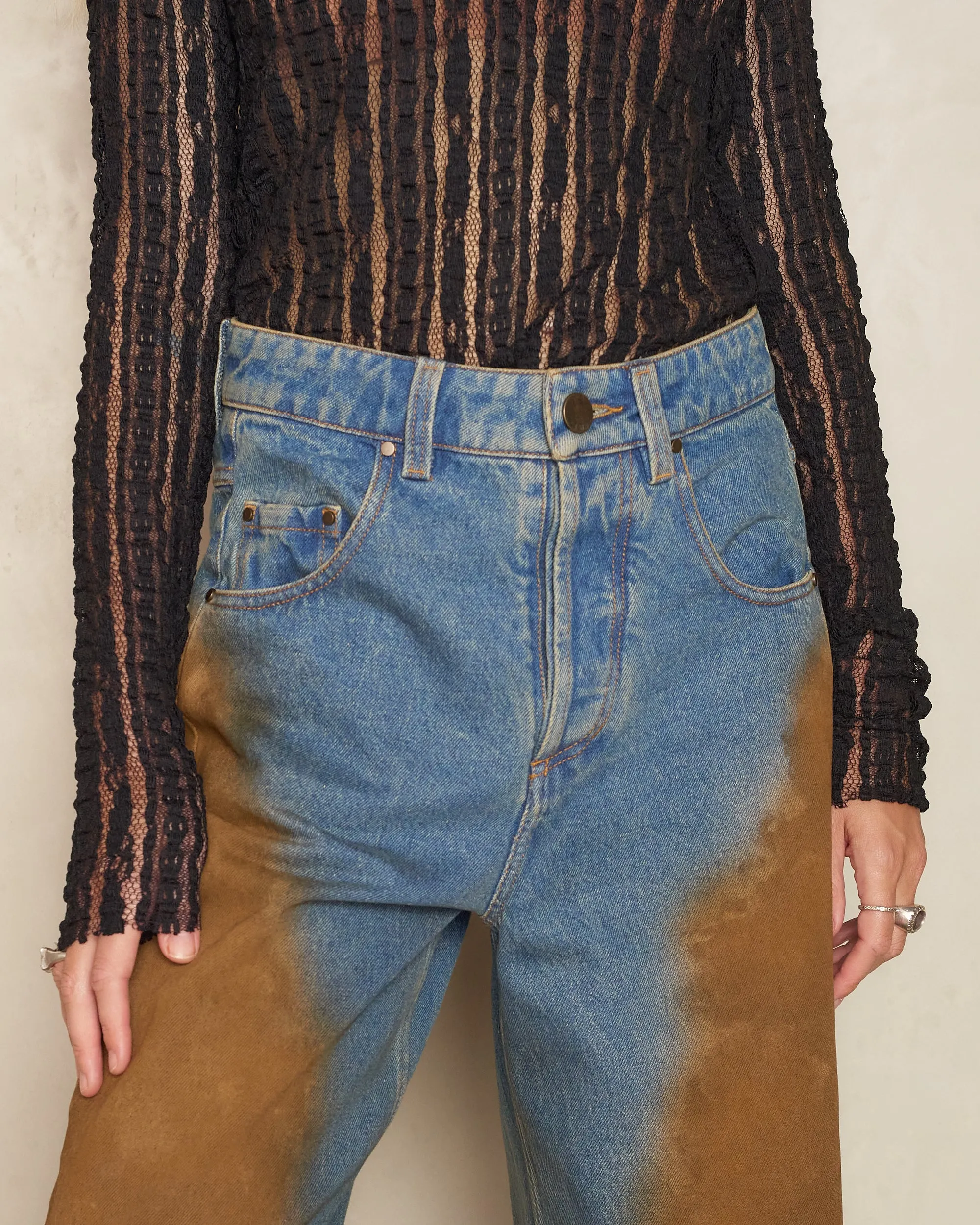 Blue and Brown Phyllis Jeans
