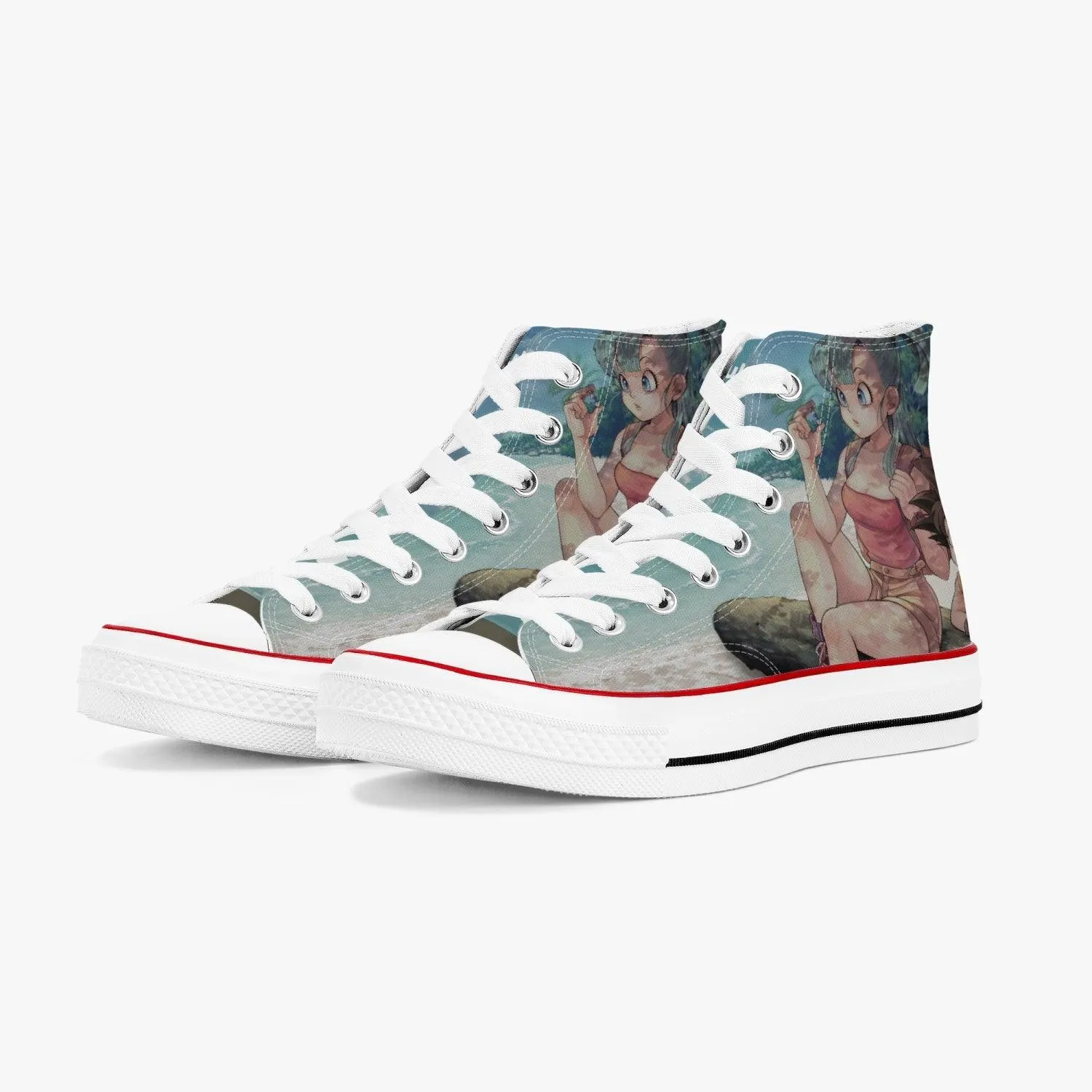 Dragonball Z Bulma and Goku A-Star High White Anime Shoes
