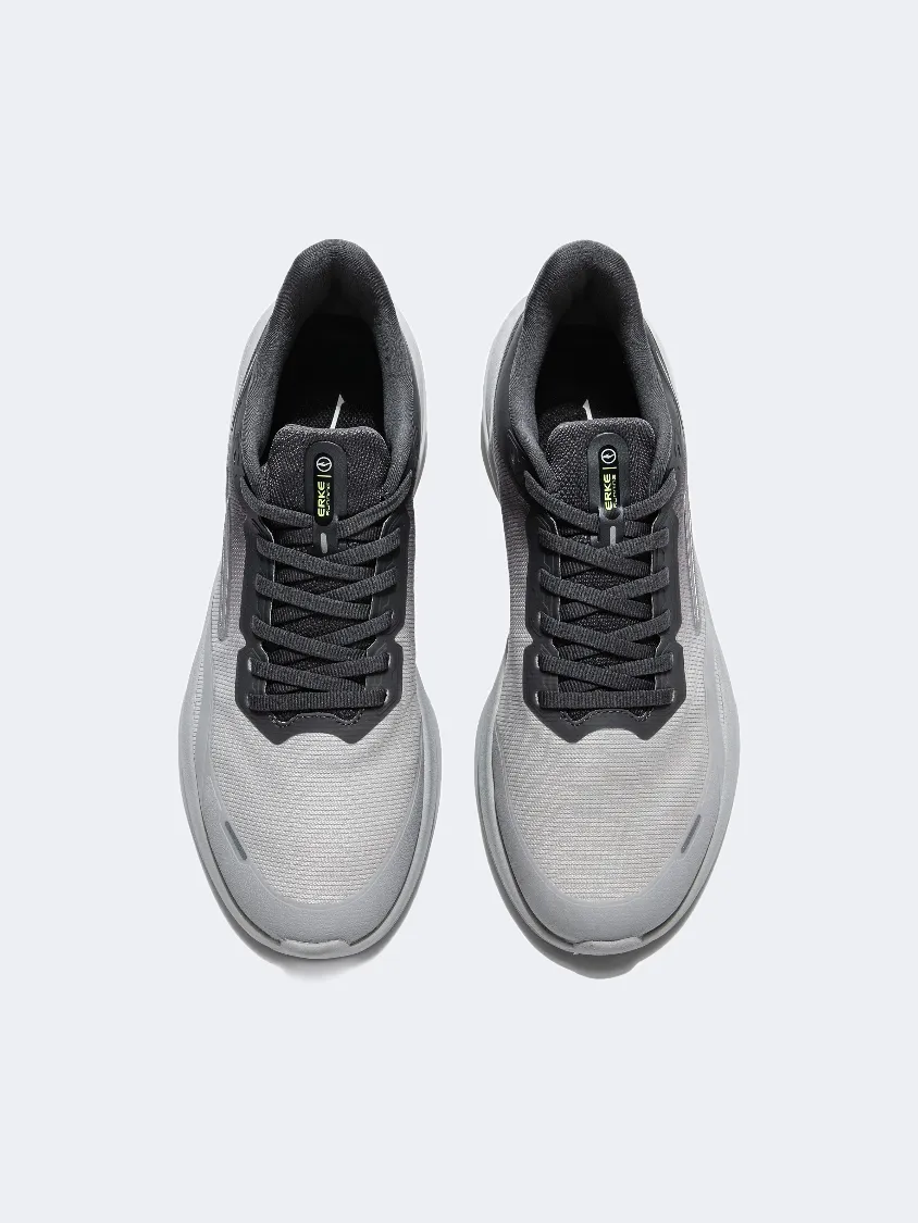 Erke Cushioning Men Running Shoes Light Grey/Charcoal