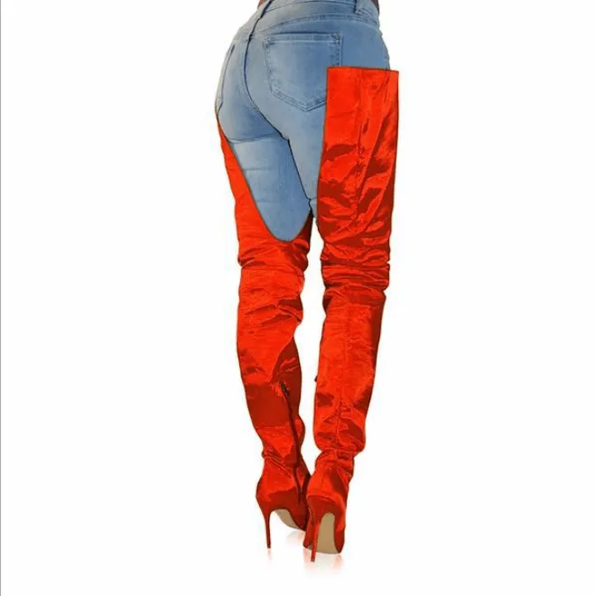 High Heel Pointed Toe Pant Boots
