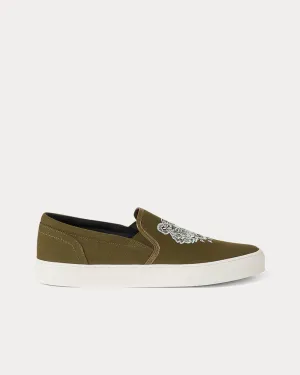 K-Skate Tiger Canvas Dark Khaki Slip On Sneakers