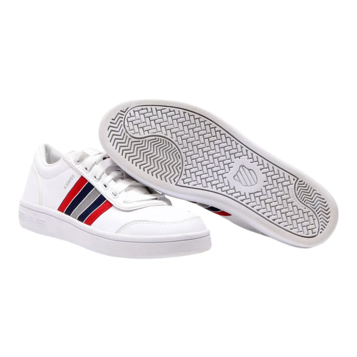 K-SWISS Low Top Trainers White Leather Womens UK 4