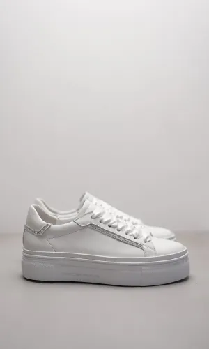 Kennel & Schmenger Women's FIX White Trainers With Silver Rhinestone Detail 51-20800-427