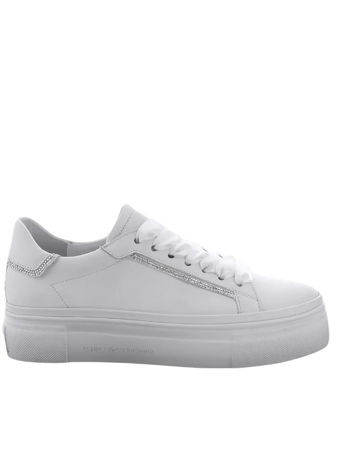 Kennel & Schmenger Women's FIX White Trainers With Silver Rhinestone Detail 51-20800-427