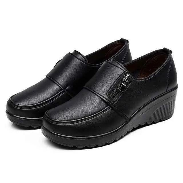 Leather Wedges Women's Casual Shoes WCSGRC00 Fashion Pumps