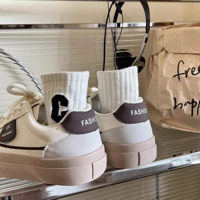 Lettering Tag Platform Sneakers