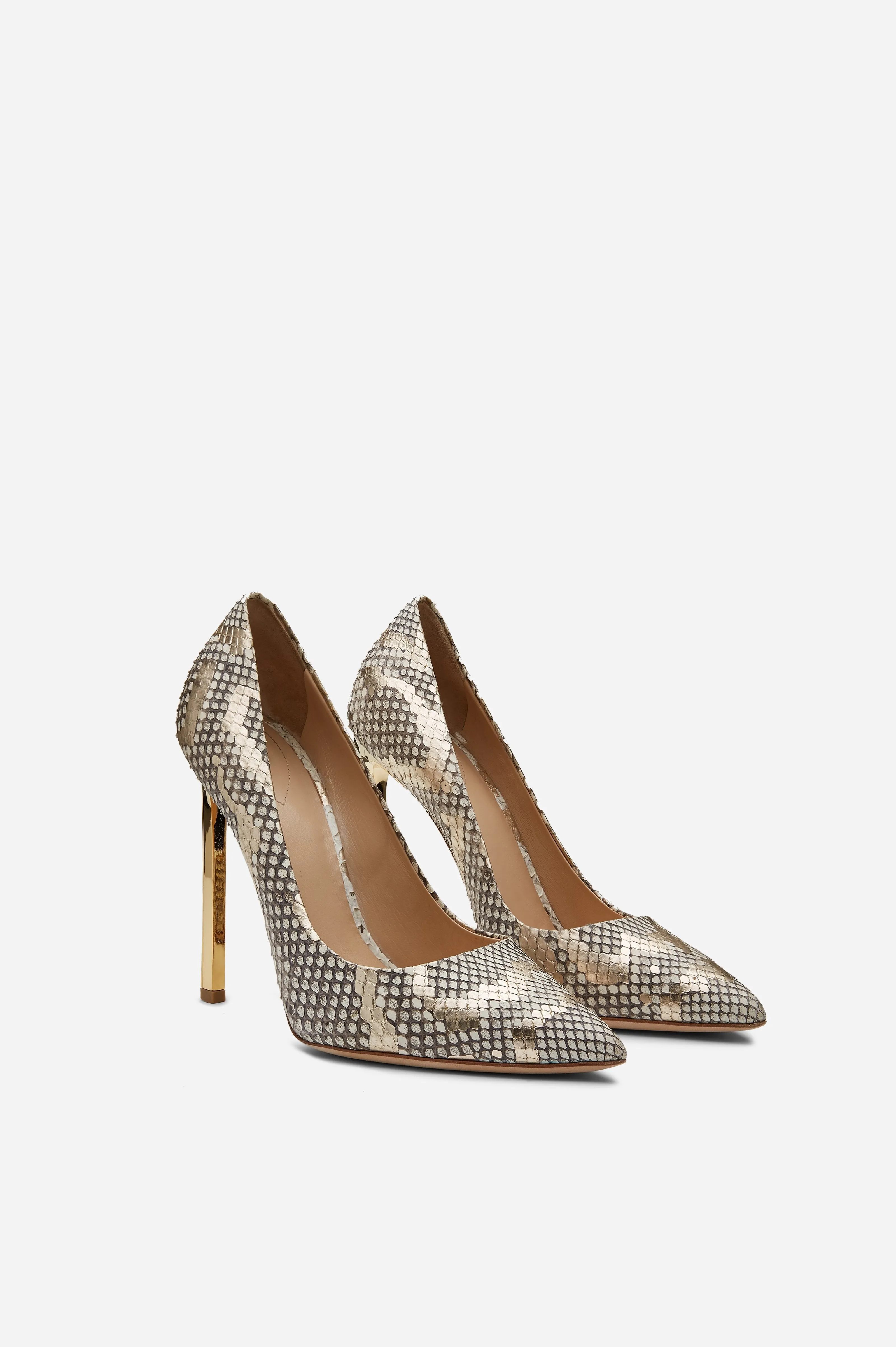 Light Grey Variegated Python with Light Gold Hardware