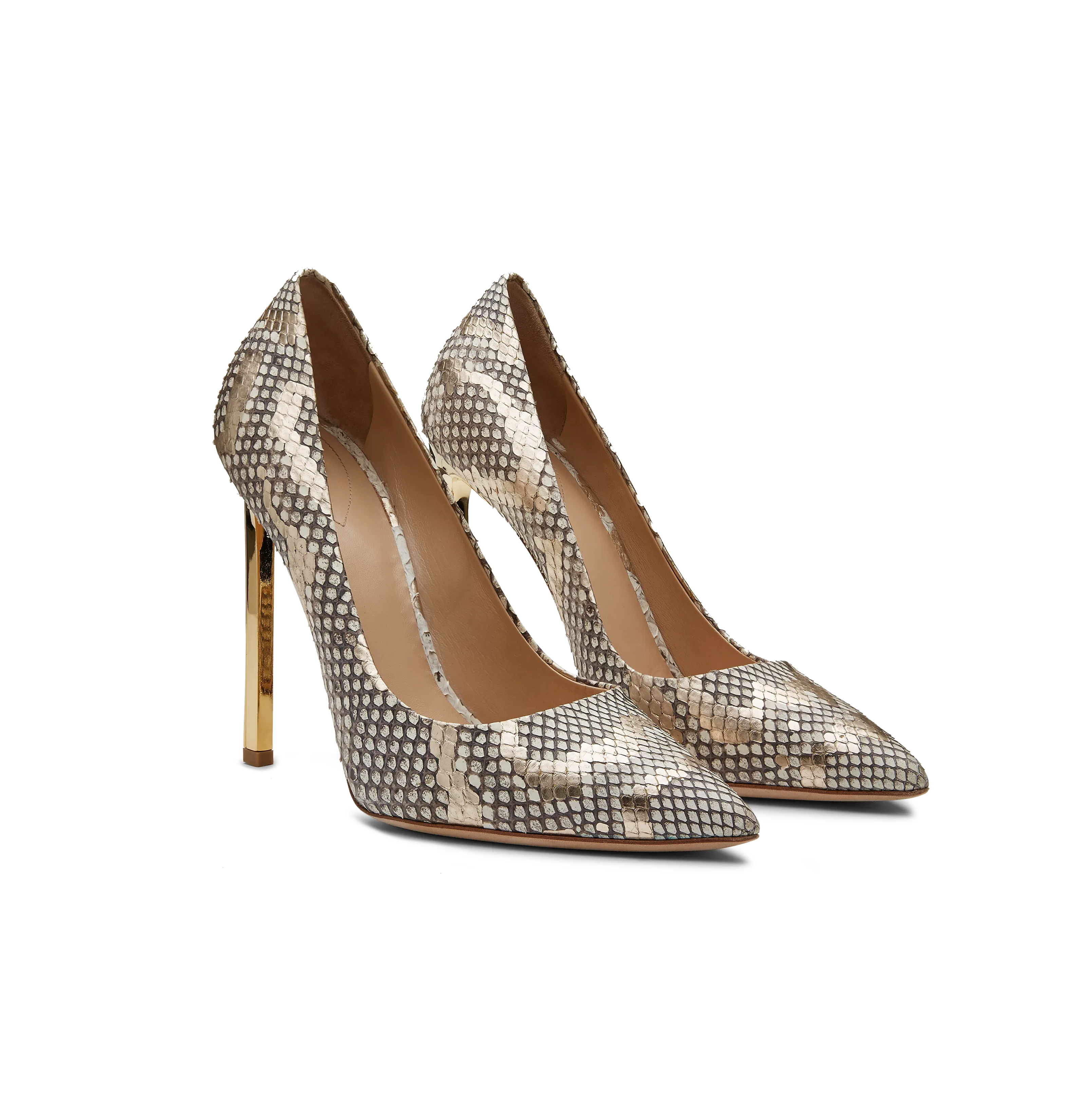 Light Grey Variegated Python with Light Gold Hardware