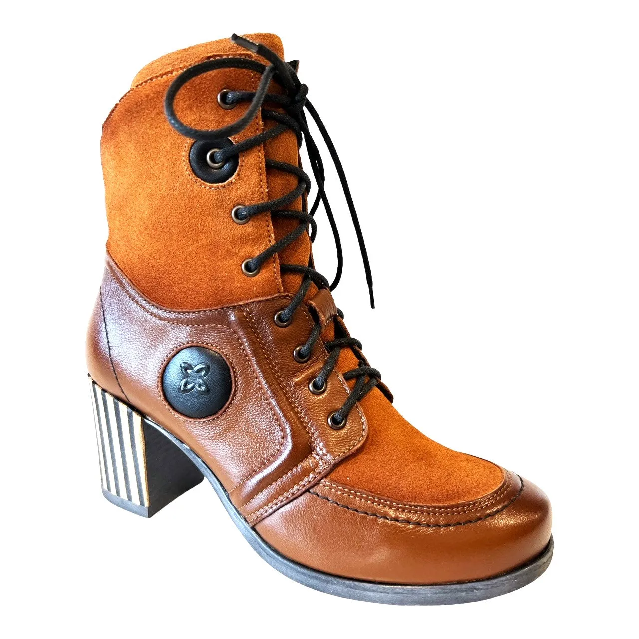 Macie 5599 Tan Suede and Leather Ankle Boots