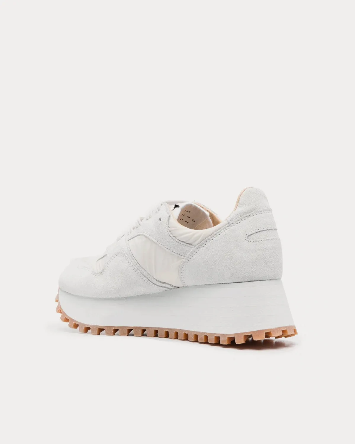 Marathon Suede Platform White Low Top Sneakers