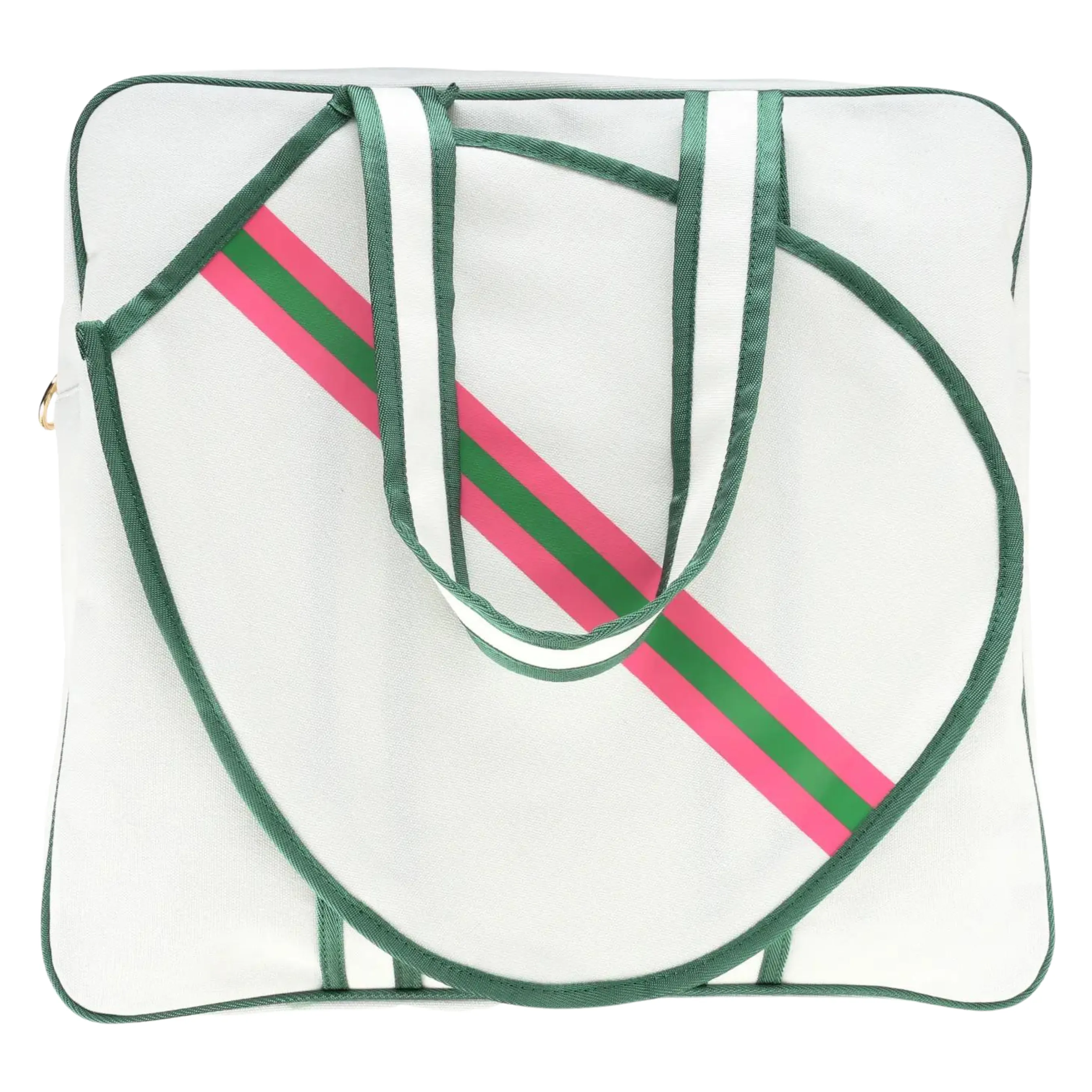 Milly Kate Tennis Bag | Pink Green Stripe