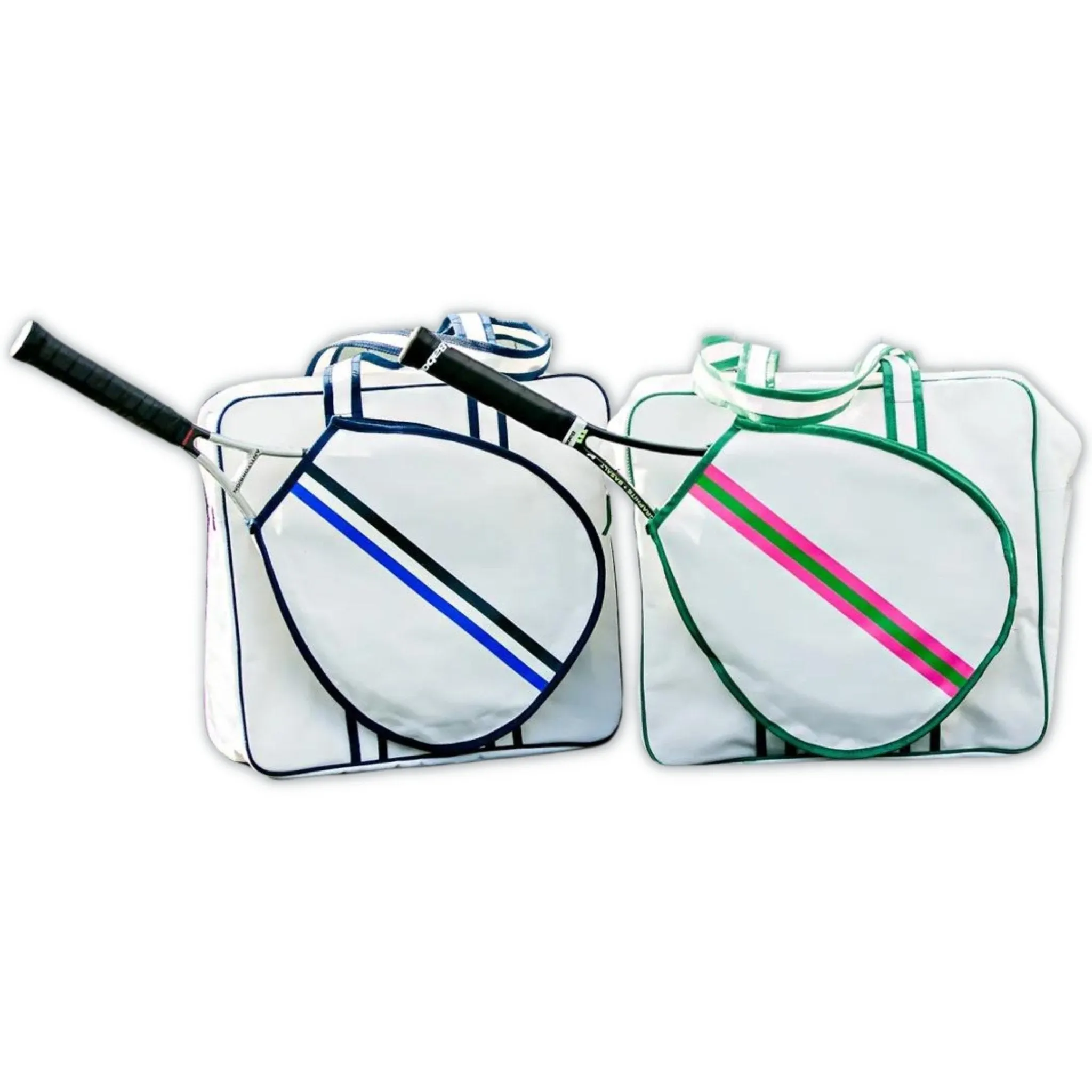 Milly Kate Tennis Bag | Pink Green Stripe