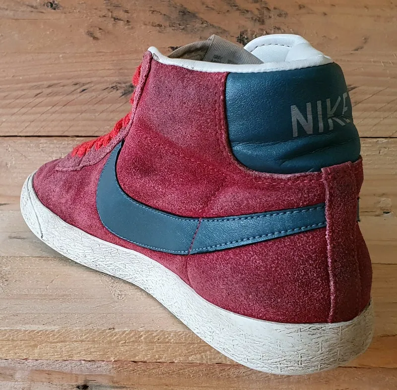 Nike Blazer Mid Suede Trainers UK6/US8.5/EU40 615898-641 Red/White/Grey/Sail