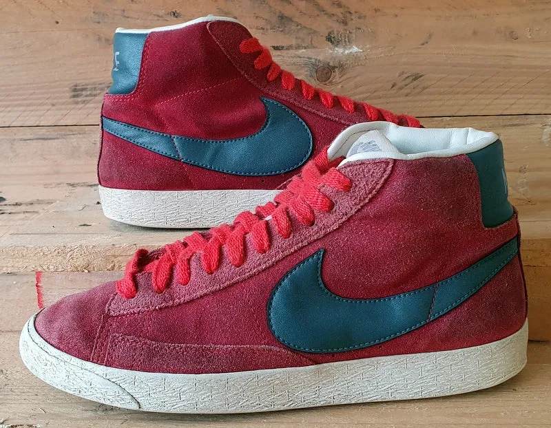 Nike Blazer Mid Suede Trainers UK6/US8.5/EU40 615898-641 Red/White/Grey/Sail