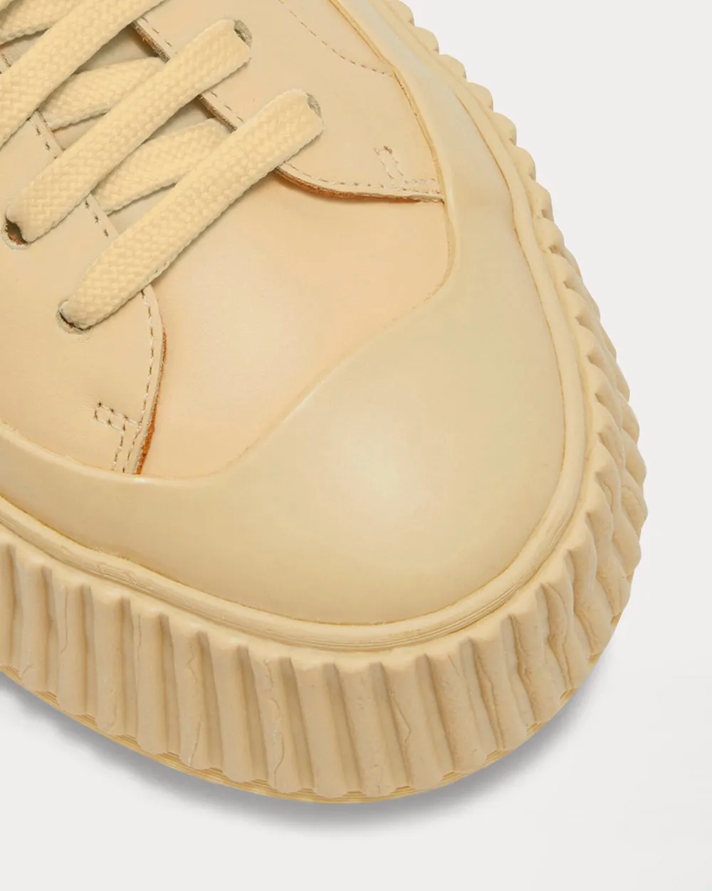 Platform Sole Beige Low Top Sneakers