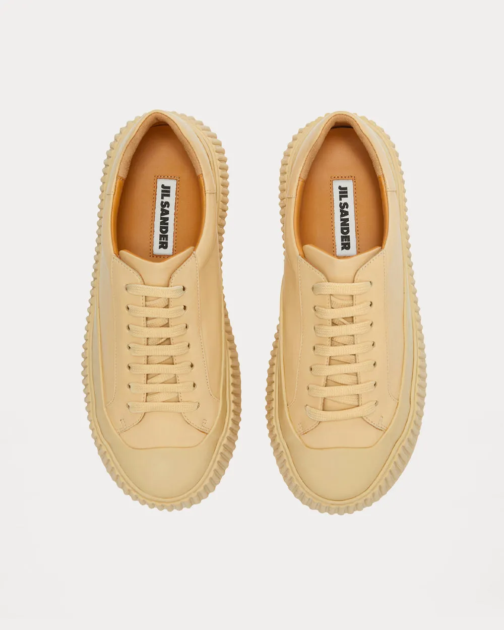 Platform Sole Beige Low Top Sneakers