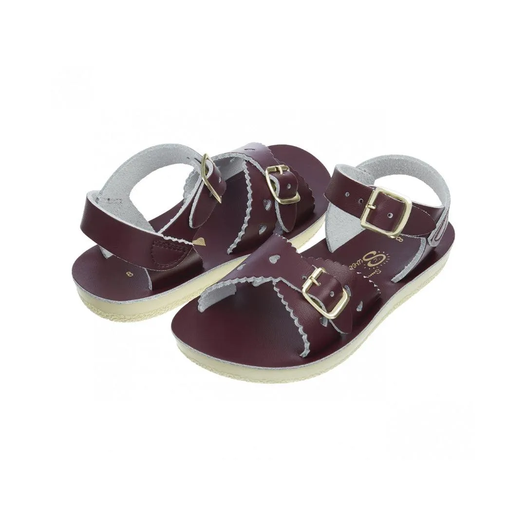 Salt-Water Sun-San Kids Sandals - Sweetheart - Claret