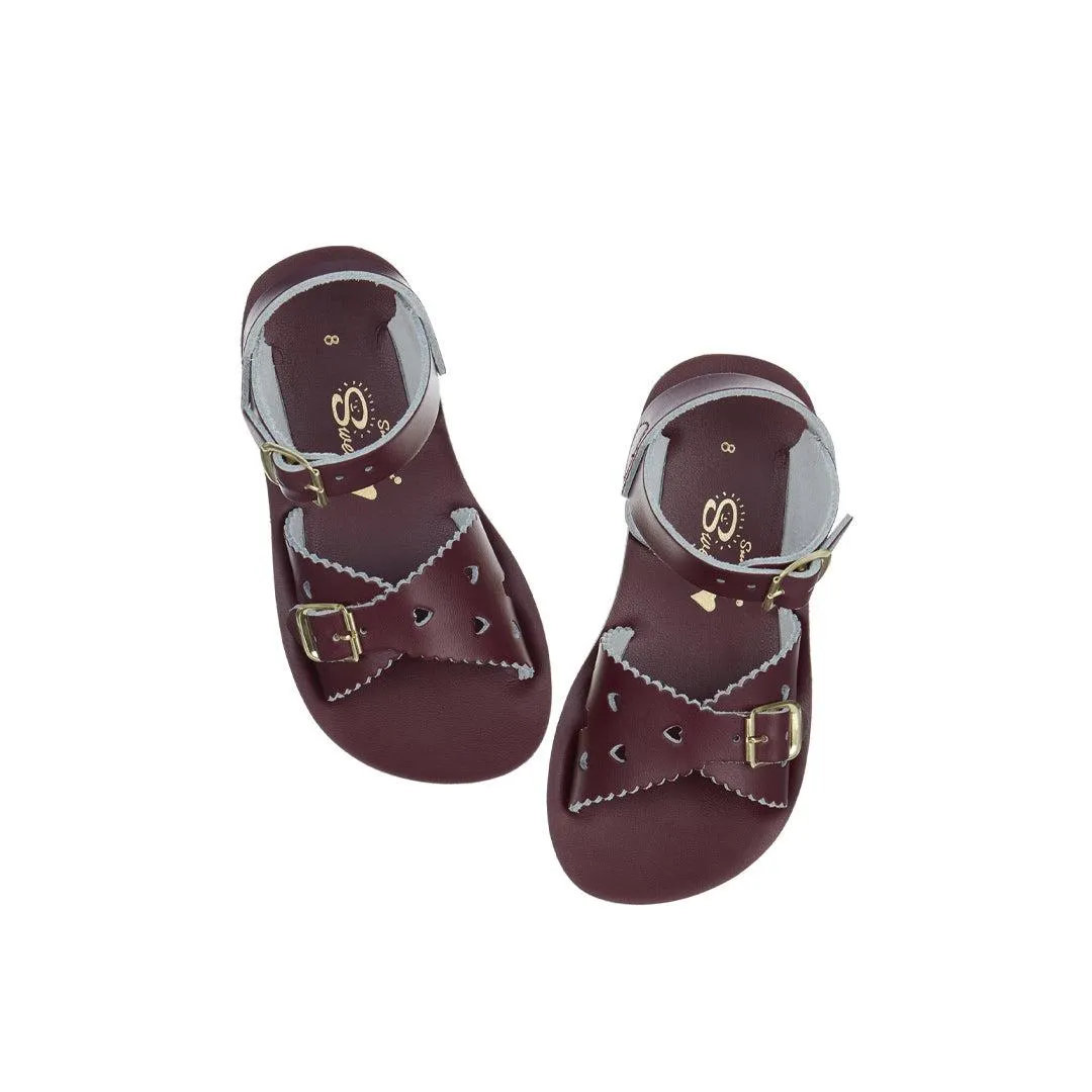 Salt-Water Sun-San Kids Sandals - Sweetheart - Claret