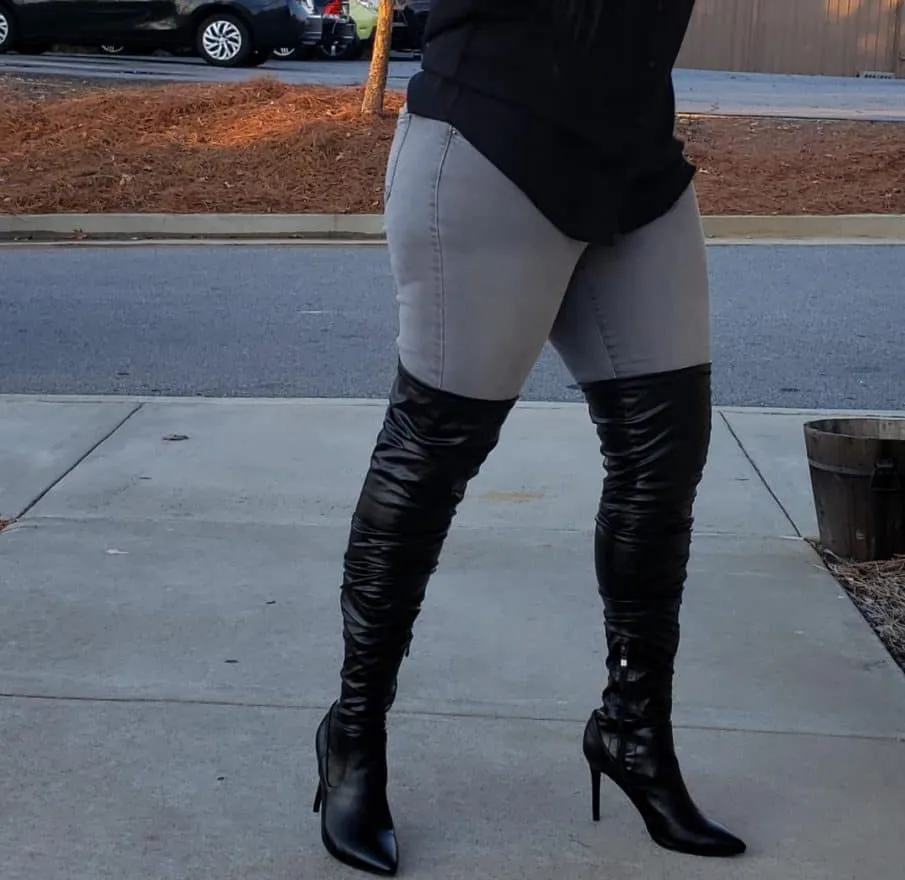 Thigh High High Heel Boots - Super Stretch