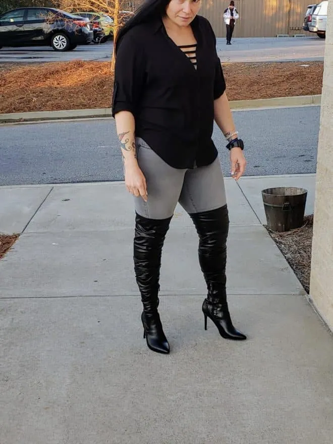 Thigh High High Heel Boots - Super Stretch