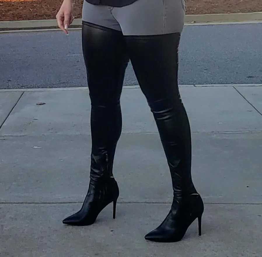 Thigh High High Heel Boots - Super Stretch