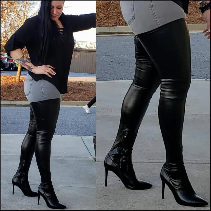 Thigh High High Heel Boots - Super Stretch