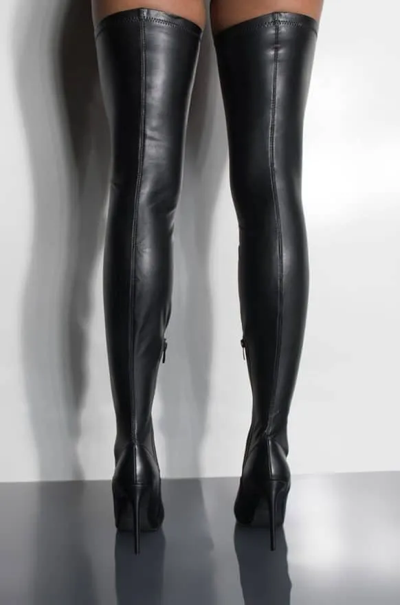 Thigh High High Heel Boots - Super Stretch