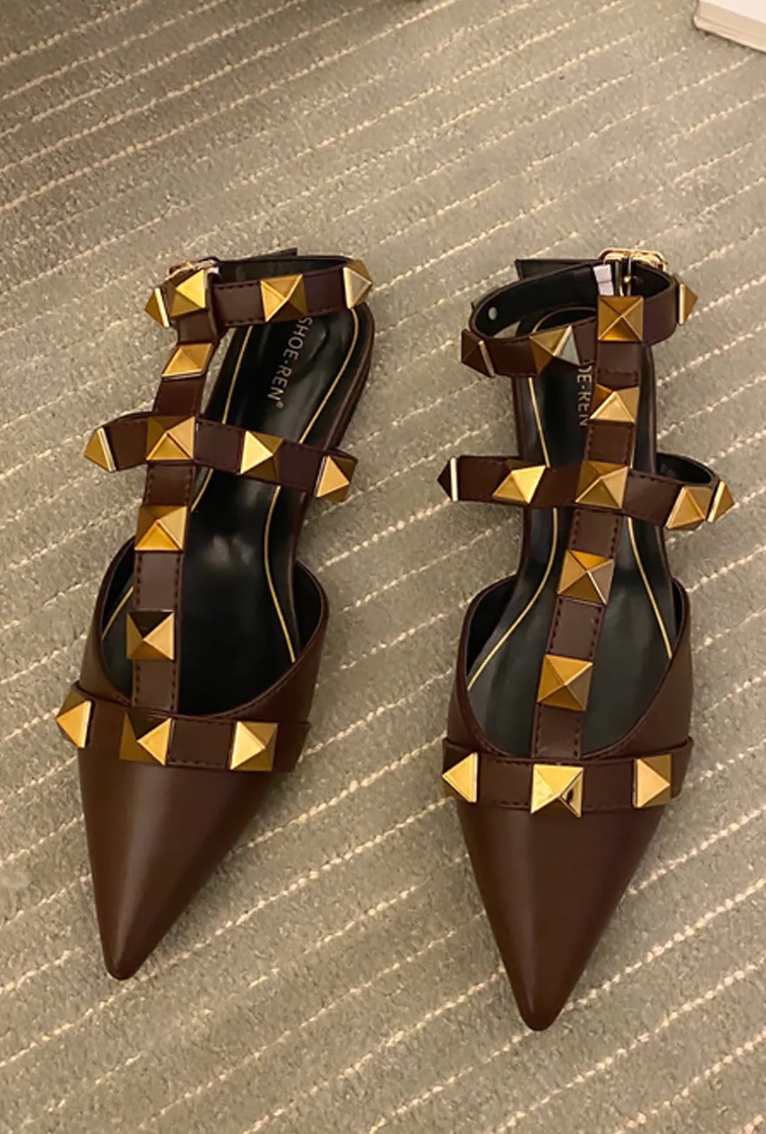 VANGIE - STUDROCK SANDALE FLATS