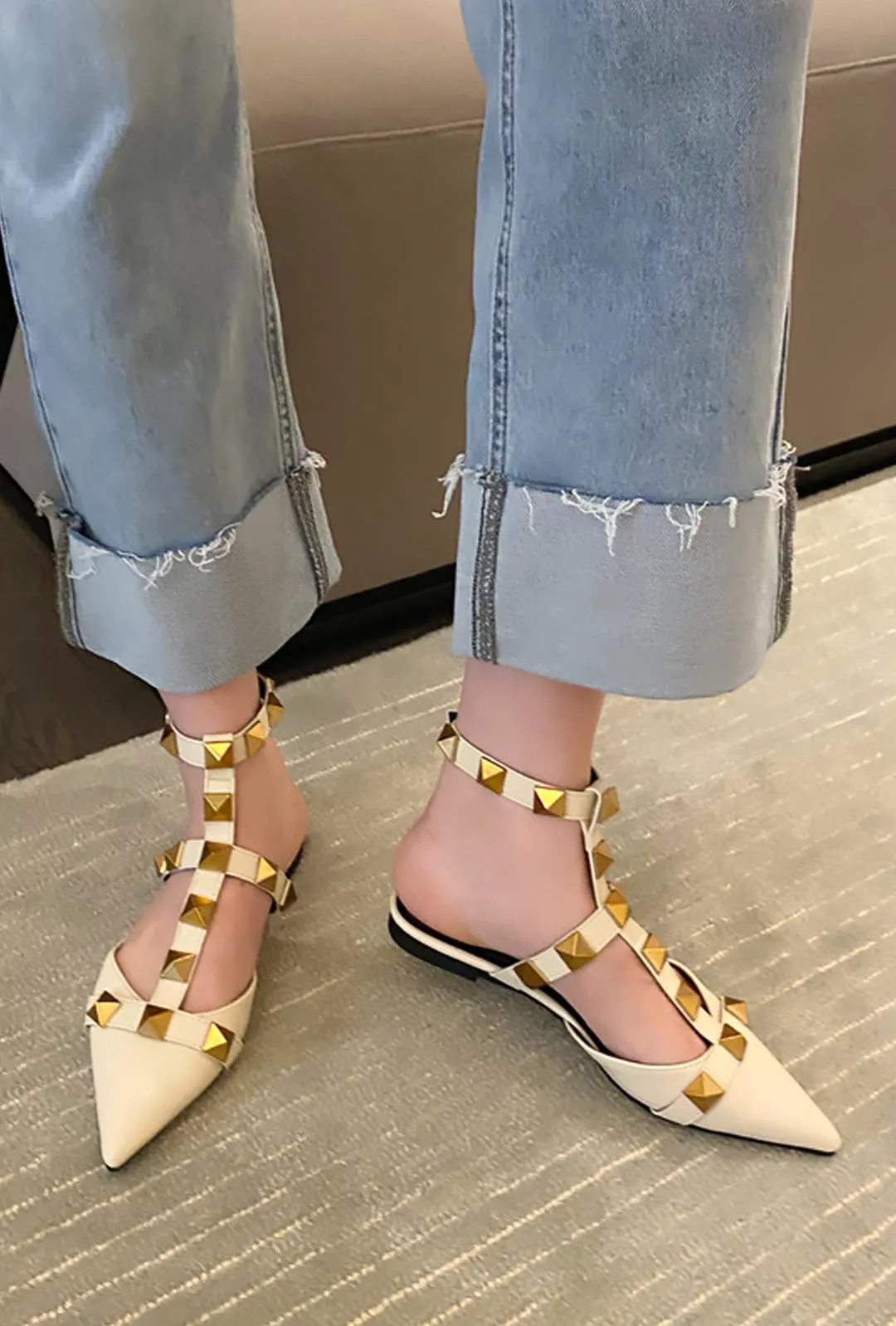 VANGIE - STUDROCK SANDALE FLATS