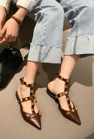 VANGIE - STUDROCK SANDALE FLATS
