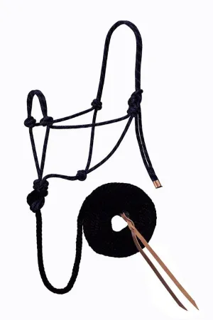 Weaver Diamond Braid Rope Halter - Black