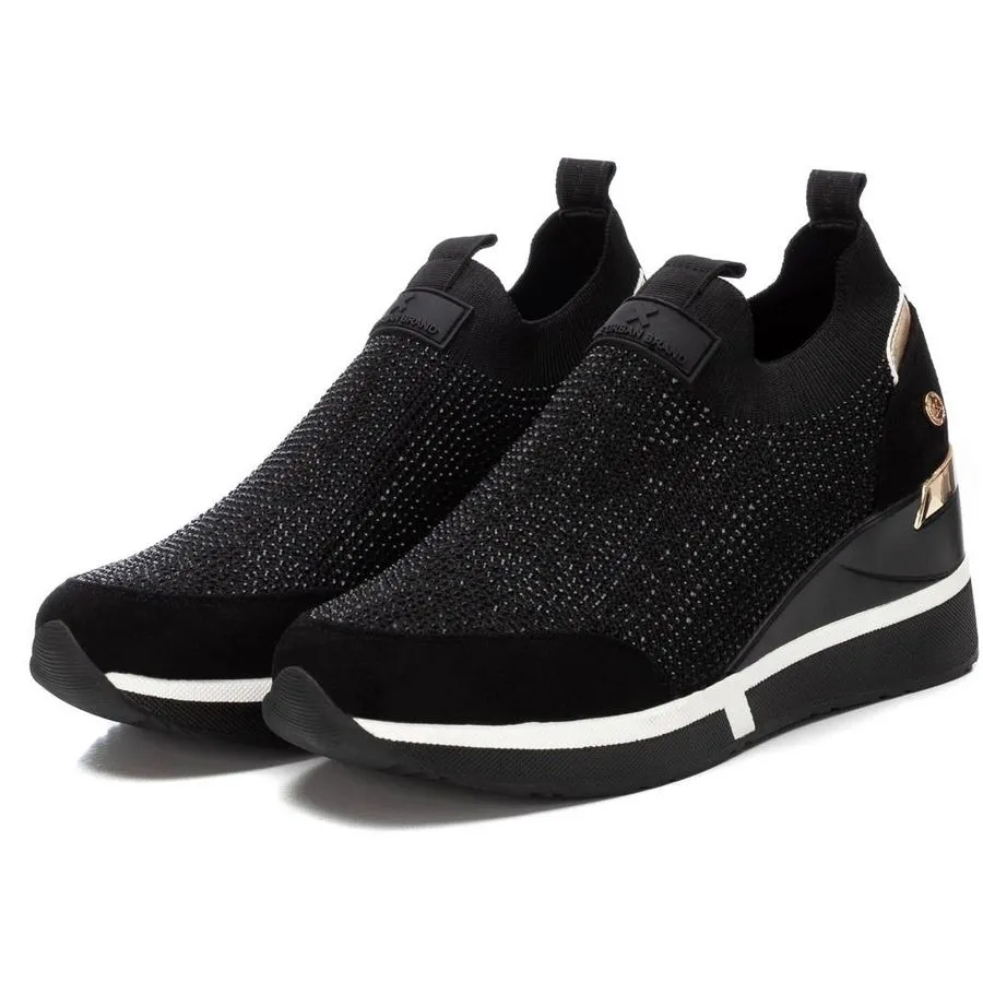 XTI Womens Trainer Wedge 143077 Black